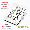 SanDisk microSDXC Memory Card 4K UHD A2 V30 Class 10