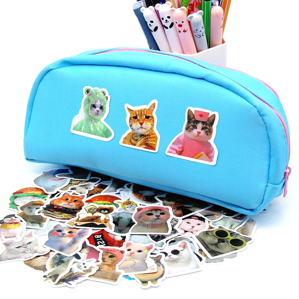 Funny Cat Stickers Cartoon Cute Decals 100 pcs detail view