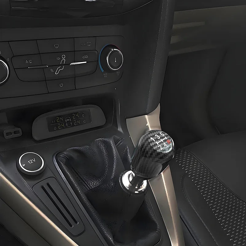 Universal Racing 5/6 Speed Aluminum Car Gear Shifter Knob Black Carbon Manual Transmission Gear Shift Knob Shift Lever Automatic