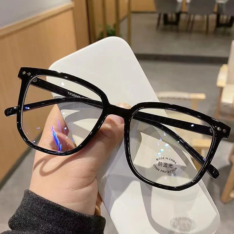Minimalist Square Blue Light Blocking Glasses Personality Rivets Plain Face Slimming alternate view