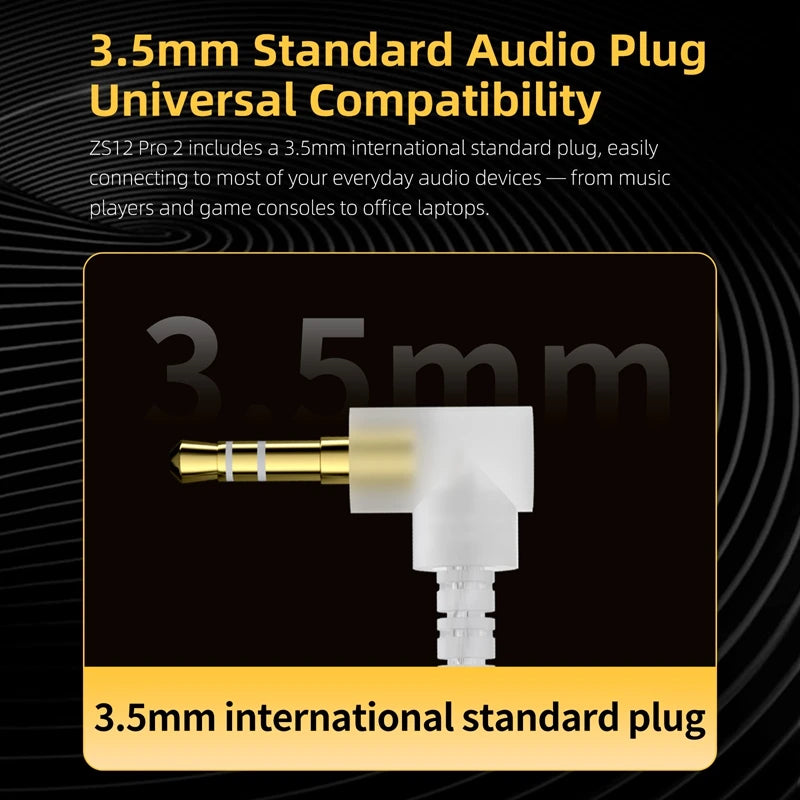 In Ear Monitor KZ ZS12 Pro 2 Hybrid 1DD+5BA Wired IEM Earphones with High Purity Silv alternate view