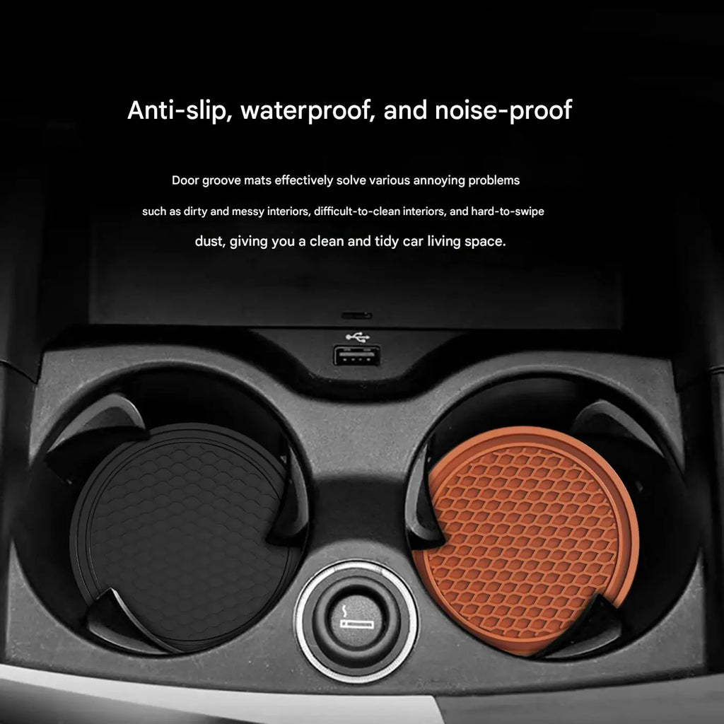 Car Cup Holder Insert Coaster Mat Black Silicone alternate view