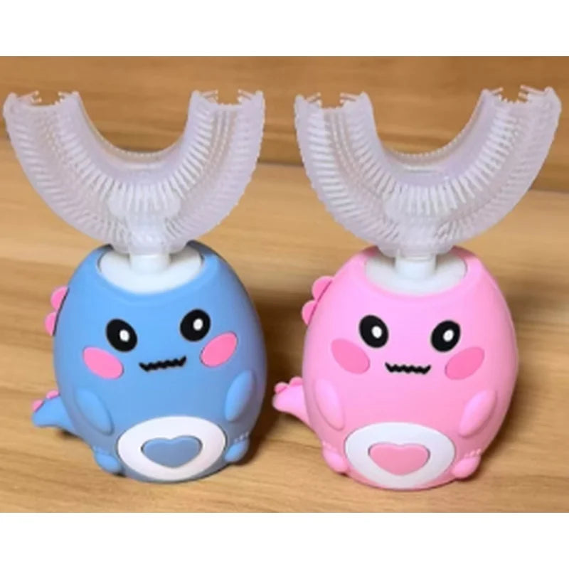 Children's Electric Toothbrush Silicone U-Shaped USB Rechargeable detail view