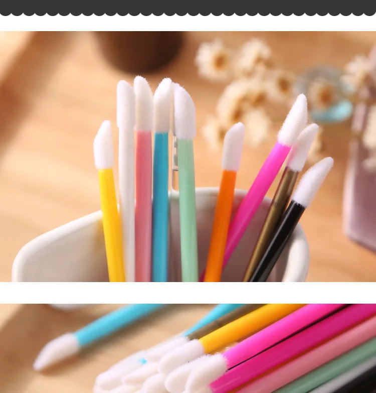 50 Pcs Disposable Cosmetic Lip Brush Makeup Lipstick Mascara Wands Applicators Eyelas lifestyle view