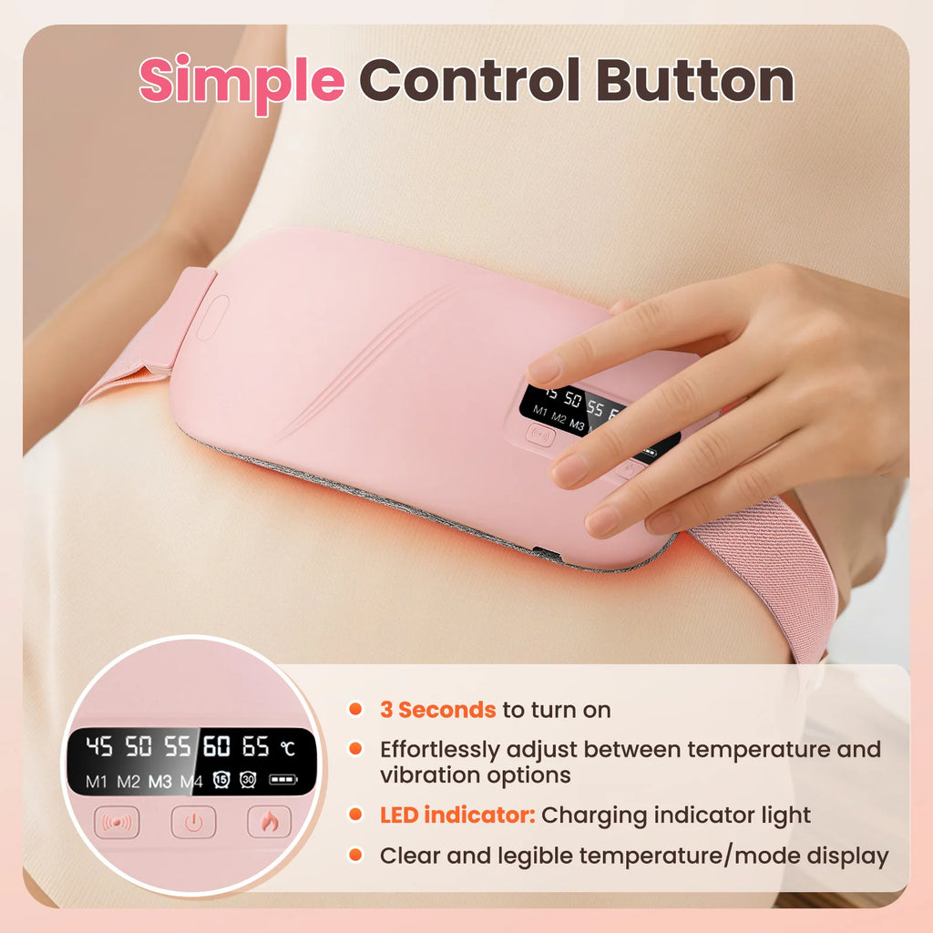Electric Menstrual Period Massager Heating Massage Pad Belt for Female Waist Abdominal Lumbar Warm Belt Massage Device Vibration