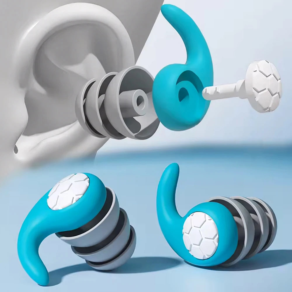 Silicone Noise Cancelling Earplugs Sleep Swimming Waterproof Three Layer Mute alternate view