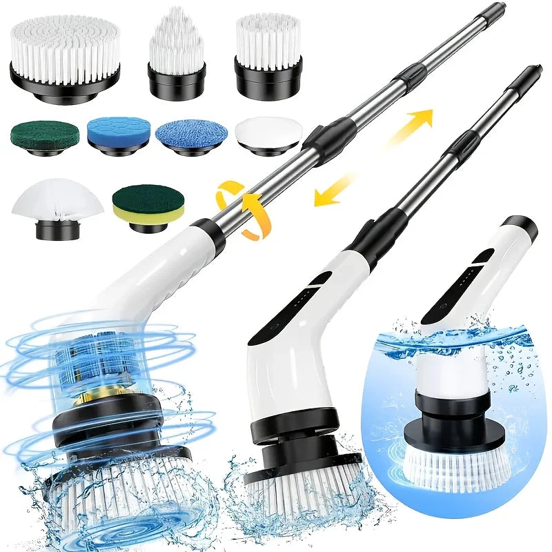 Electric Rotating Cleaning Brush with Telescopic Handle