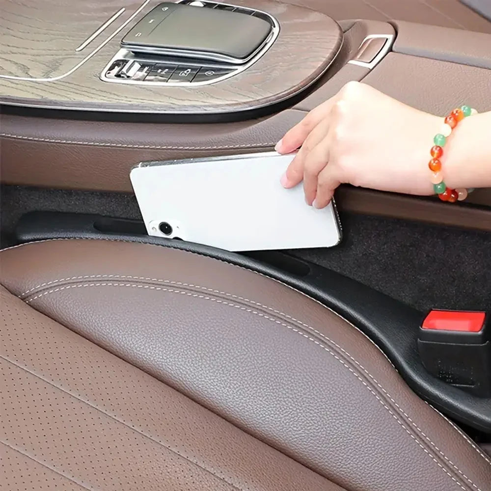 Car Seat Gap Filler Strip PU Leather 2 Pcs close-up view