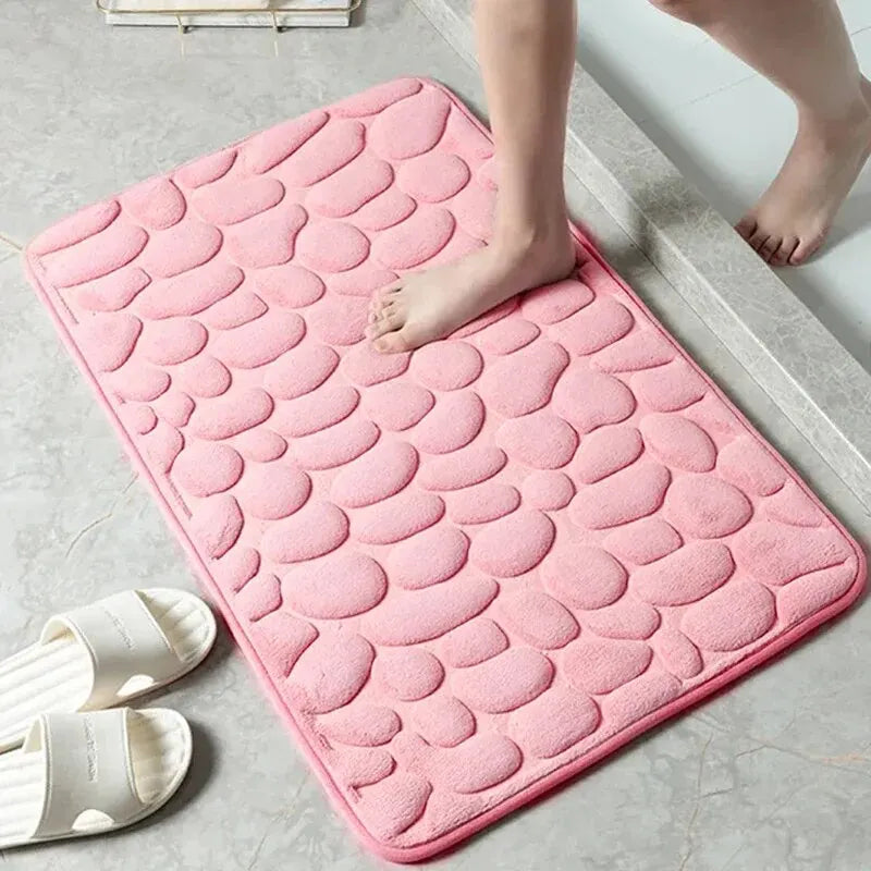 Embossed Microfiber Bathroom Living Room Anti Slip Floor Mat
