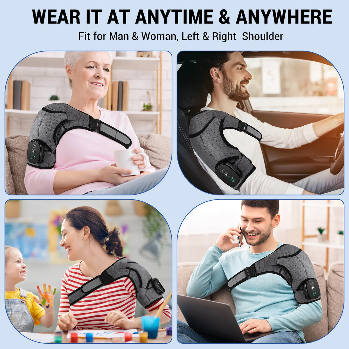 Electric Heated Knee Brace Massager with Vibration