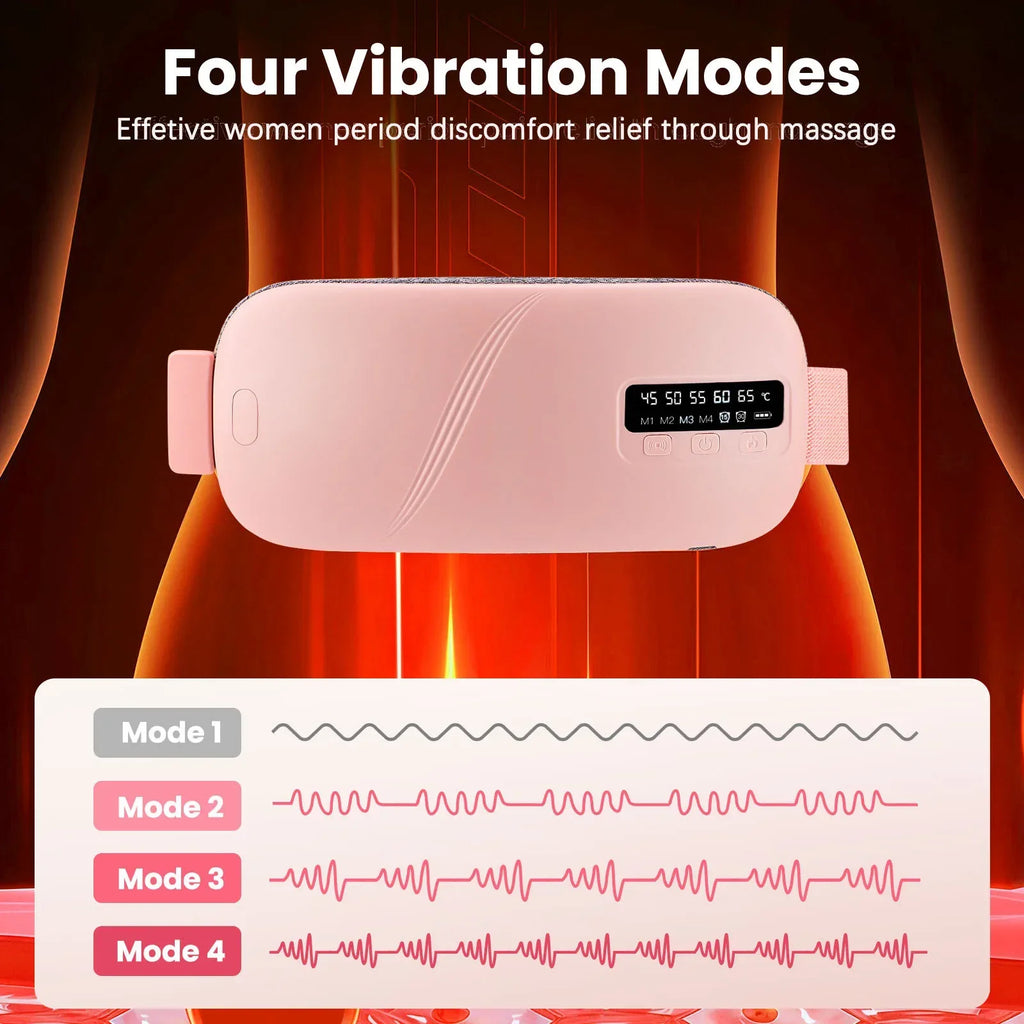 Electric Menstrual Period Massager Heating Massage Pad Belt for Female Waist Abdominal Lumbar Warm Belt Massage Device Vibration