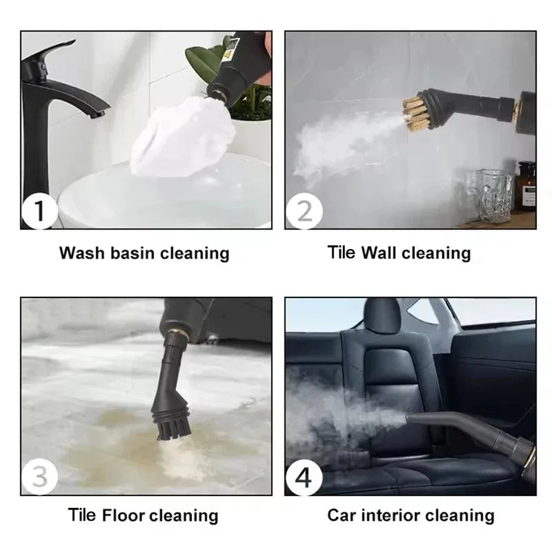 Portable Handheld Steam Cleaner With Brush Heads