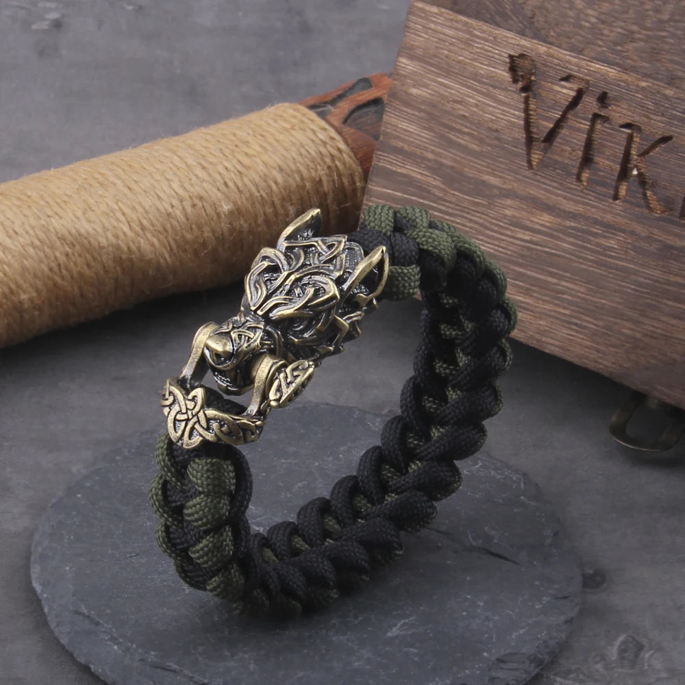 Viking Wolf Bracelet Men's Punk Chain Link Bracelet