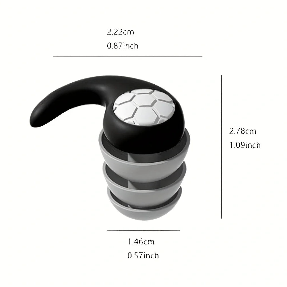 Silicone Noise Cancelling Earplugs Sleep Swimming Waterproof Three Layer Mute additional angle
