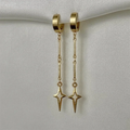 Gothic Cross Star Drop Earrings Zinc Alloy Punk Rivet