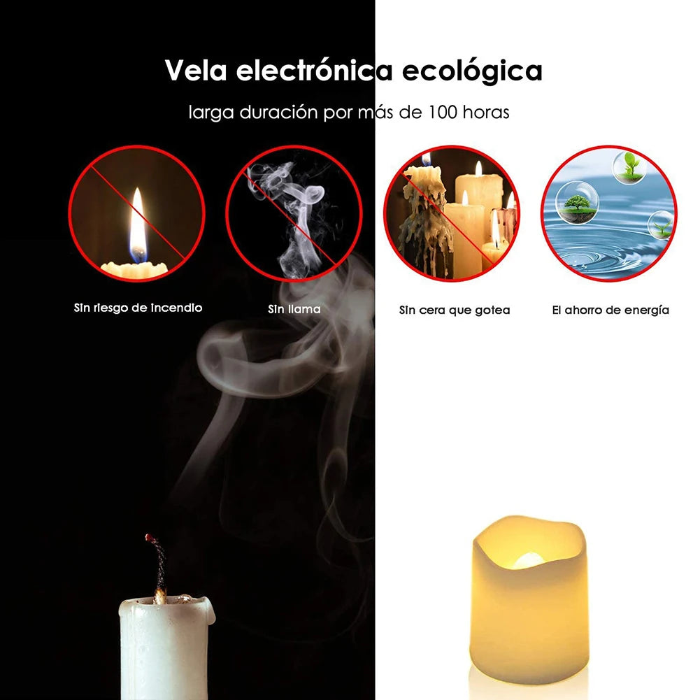 24 Pcs Flameless LED Tea Light Candles Warm White