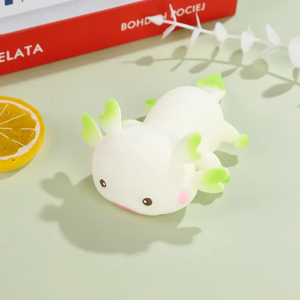 1/4pcs Axolotl Squeeze Ball Cute Fish Relax Cartoon Antistress Squishy Stress Relief Slo detail view
