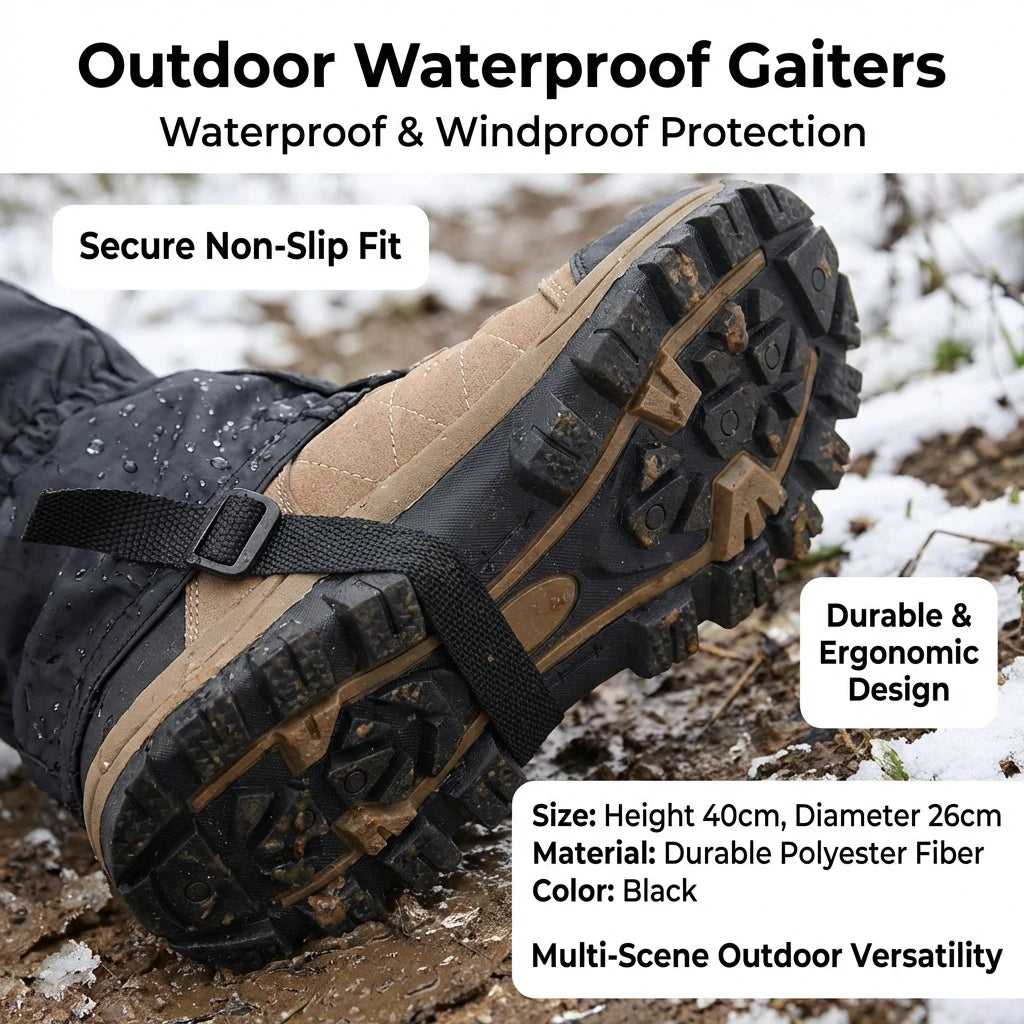 Outdoor Travel Leg Warmers Hiking Leg Gaiter Waterproof Legging Shoes Hunt Climbing Camping Winter Tourist Snow Foot Cover