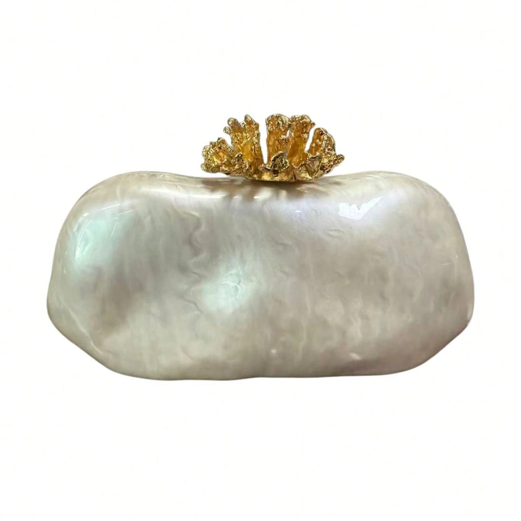 Floral Shell Shoulder Bag for Women Wedding Evening Clutch