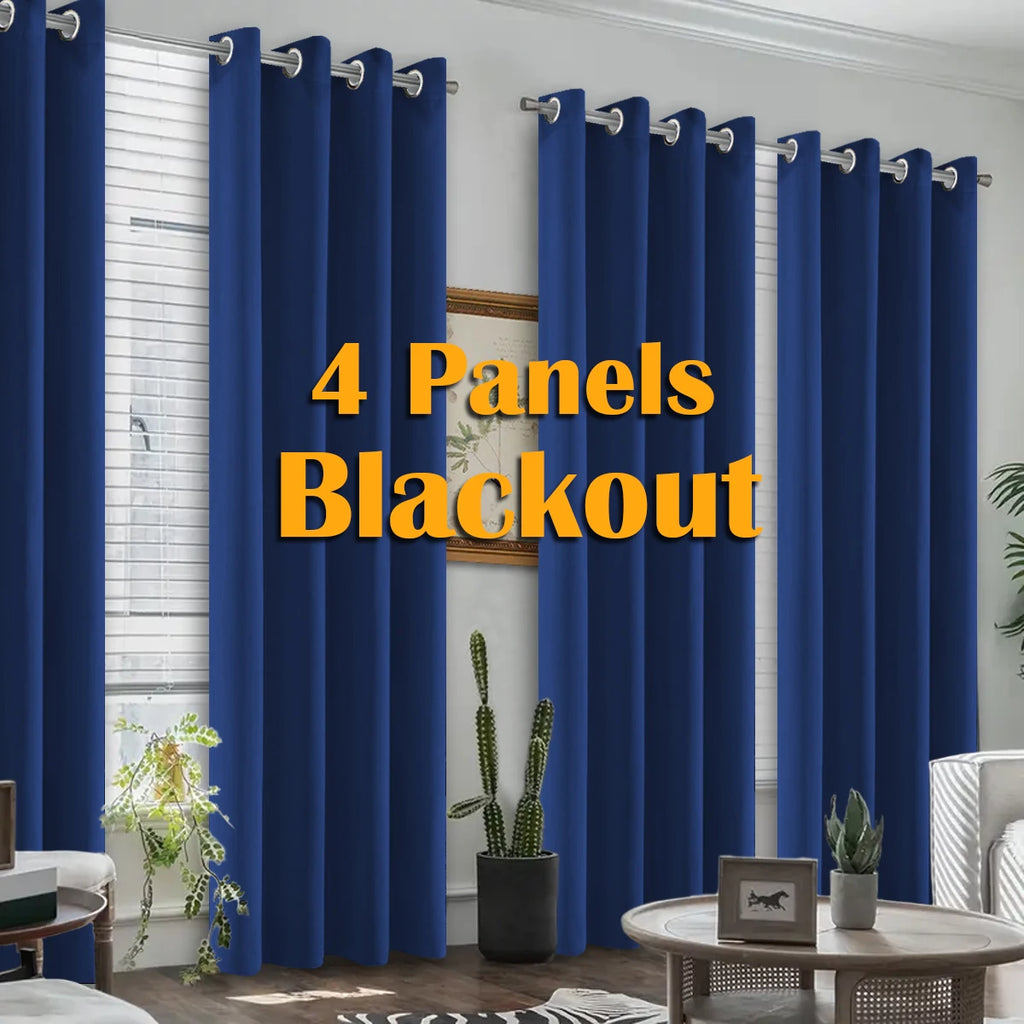 4PCS Blackout Curtains Grommet Top For Bedroom