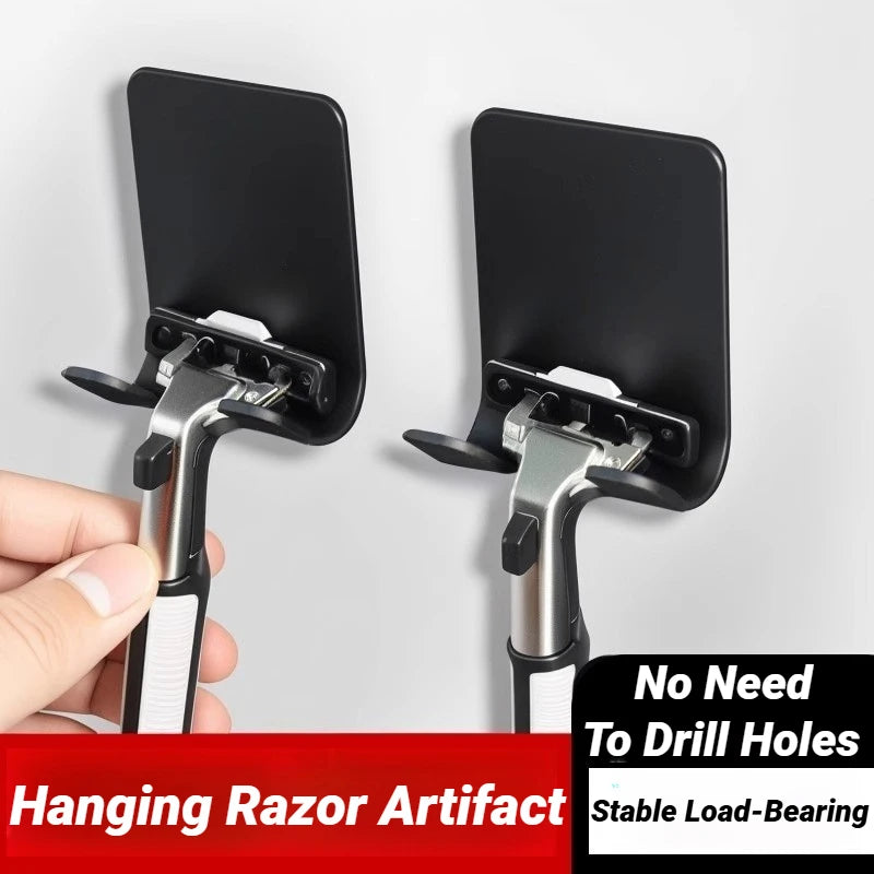 Storage Rack Hook Organizer Razor Shaver Stand For Men Shaving Bathroom Shelf Neatly Hold Grooming Supplies Save Room