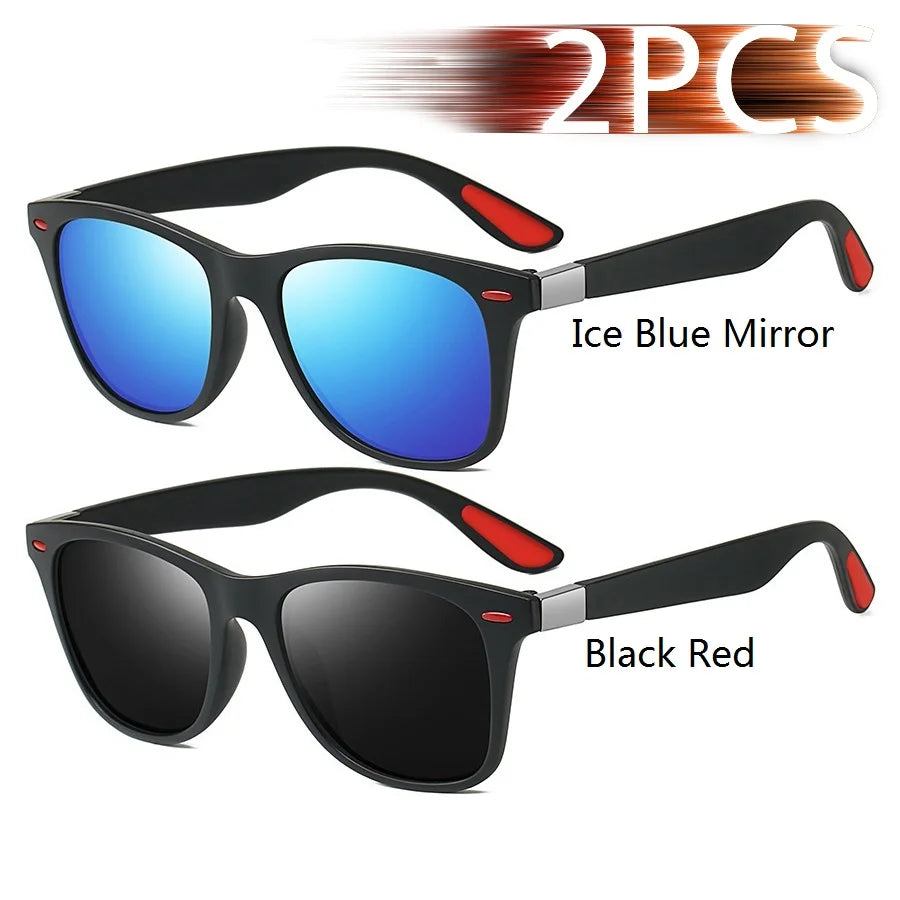 1-2-3PCS Fashion Vintage Square Unisex Driving Fishing Sunglasses Men Women Luxury Brand detail view