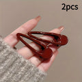 2pcs Set Burgundy Hair Clips - Non-Slip Durable Rectangular Hair Claw Clips, Elegant & Minimalist Hair Accessories for Braids
