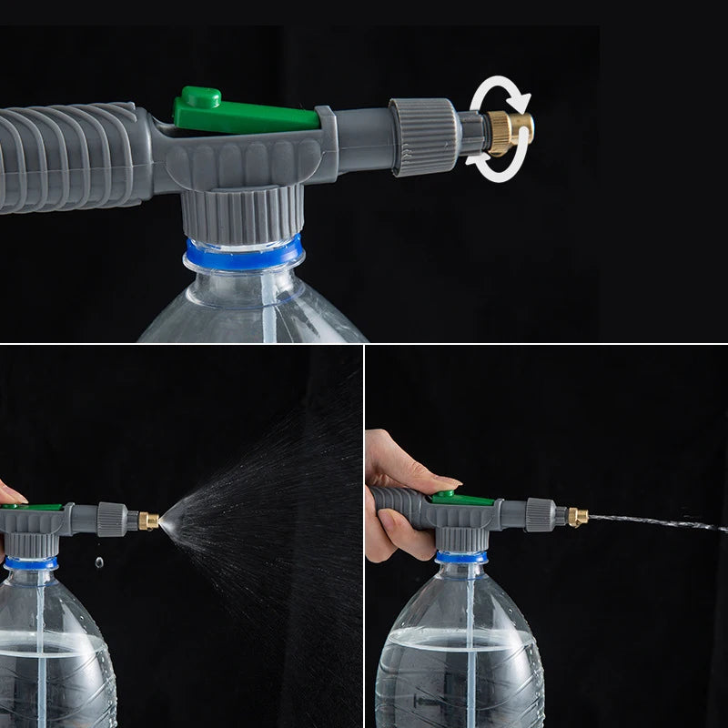 Adjustable Bottle Spray Head Nozzle Garden Watering Tool close-up view