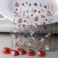 1pcs New 5D Bronzing Punk Heart Moon Nail Art Charms Gothic Star Adhesive Slider Press on Nail Decoration Decals Accessories DIY