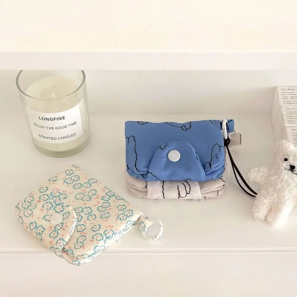 Cute Student Coin Purse Card Simplicity Floral Korean Fashion Wallet Card Holder for Girls Portable Cute Small Storage Bag