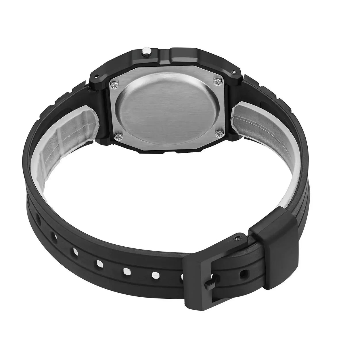 Men's Sport LED Digital Watch Simple Small Square Dial Electronic Silicone Band Fas additional angle