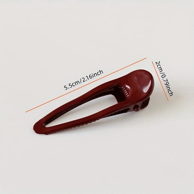 2pcs Set Burgundy Hair Clips - Non-Slip Durable Rectangular Hair Claw Clips, Elegant & Minimalist Hair Accessories for Braids