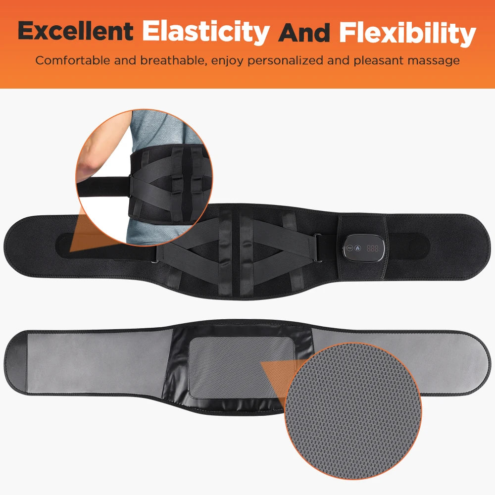 Cordless Heated Massage Waist Belt with Red Light