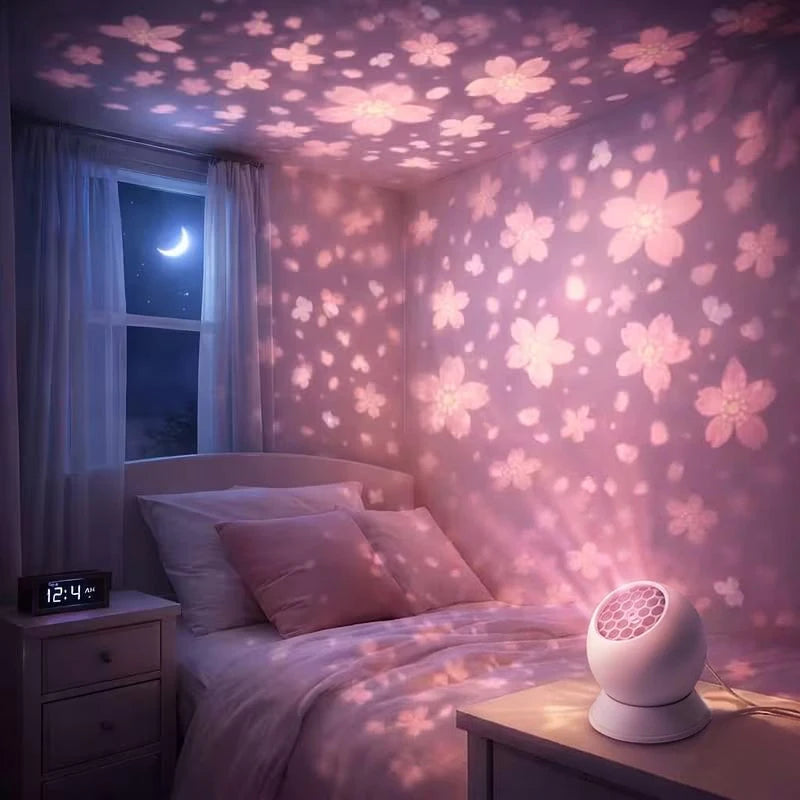 Cherry Blossom Projector Light Romantic Pink Ambient Glow Energy Saving Portable LED Lam detail view