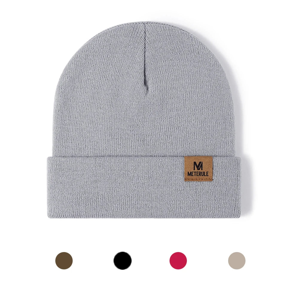 Unisex Knitted Beanie Hat Cotton Acrylic Winter Hat