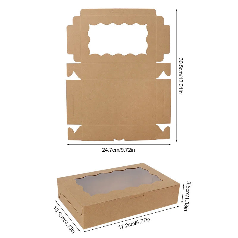 Kraft Paper Gift Boxes With Window For Chocolate Candy Cookie