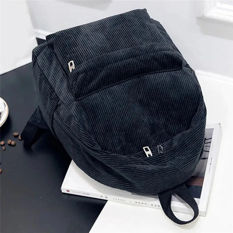 New Corduroy Men's and Women's Backpacks with College Style, Multi-purpose and Large-capacity Outdoor Trendy Student Schoolbags