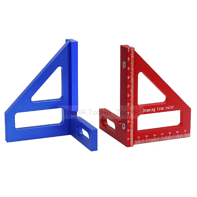Woodworking Square Protractor Aluminum Alloy Miter Triangle Layout Tool close-up view