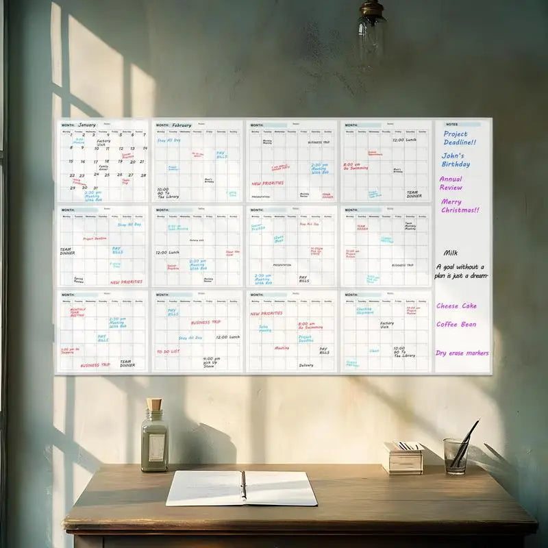 Extra Large Reusable Wall Planner Dry Erase Calendar