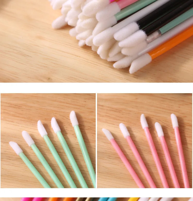 50 Pcs Disposable Cosmetic Lip Brush Makeup Lipstick Mascara Wands Applicators Eyel additional angle