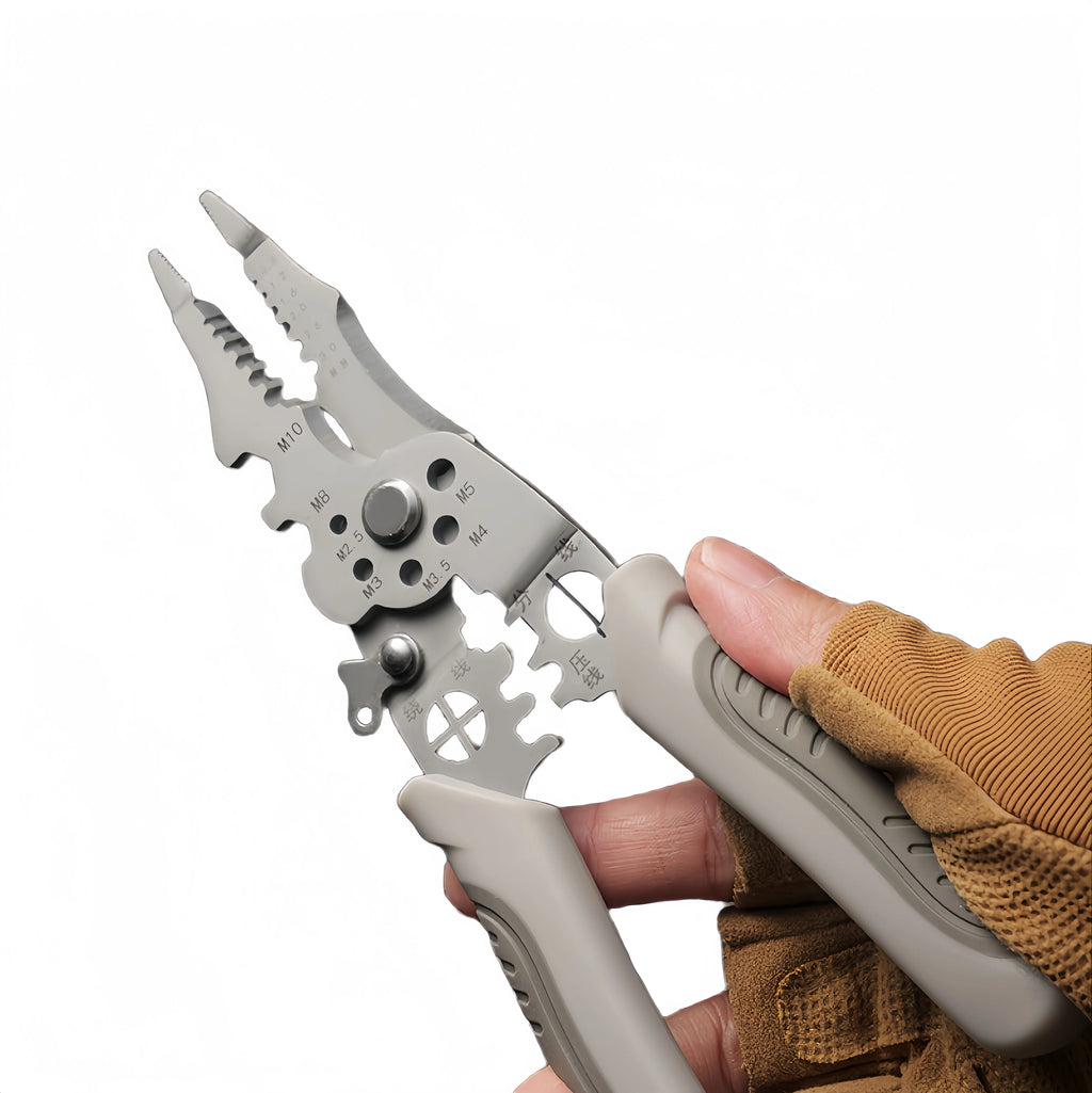 Multifunctional Electrician Pliers, 6-in-1 Wire Stripper Separator, Cutting and Crimping Tool for Cable Repair and Installation