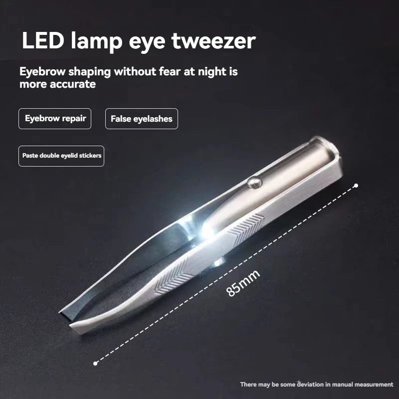 Stainless Steel Eyebrow Tweezer with LED Light lifestyle view