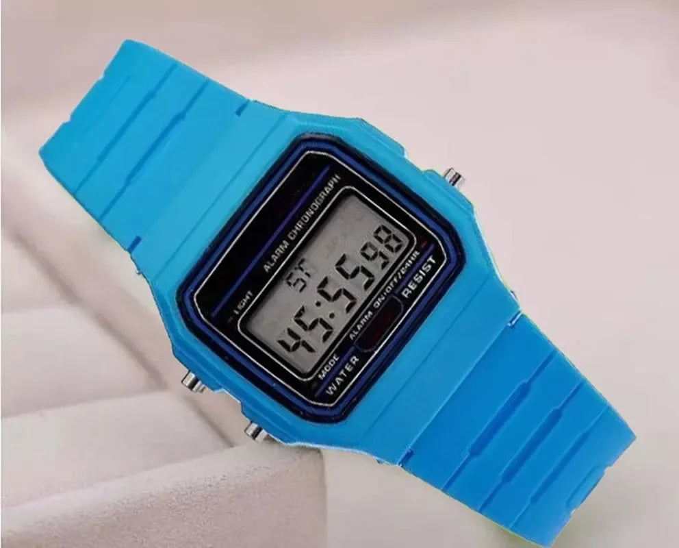 Men's Sport LED Digital Watch Simple Small Square Dial Electronic Silicone Band Fashion detail view