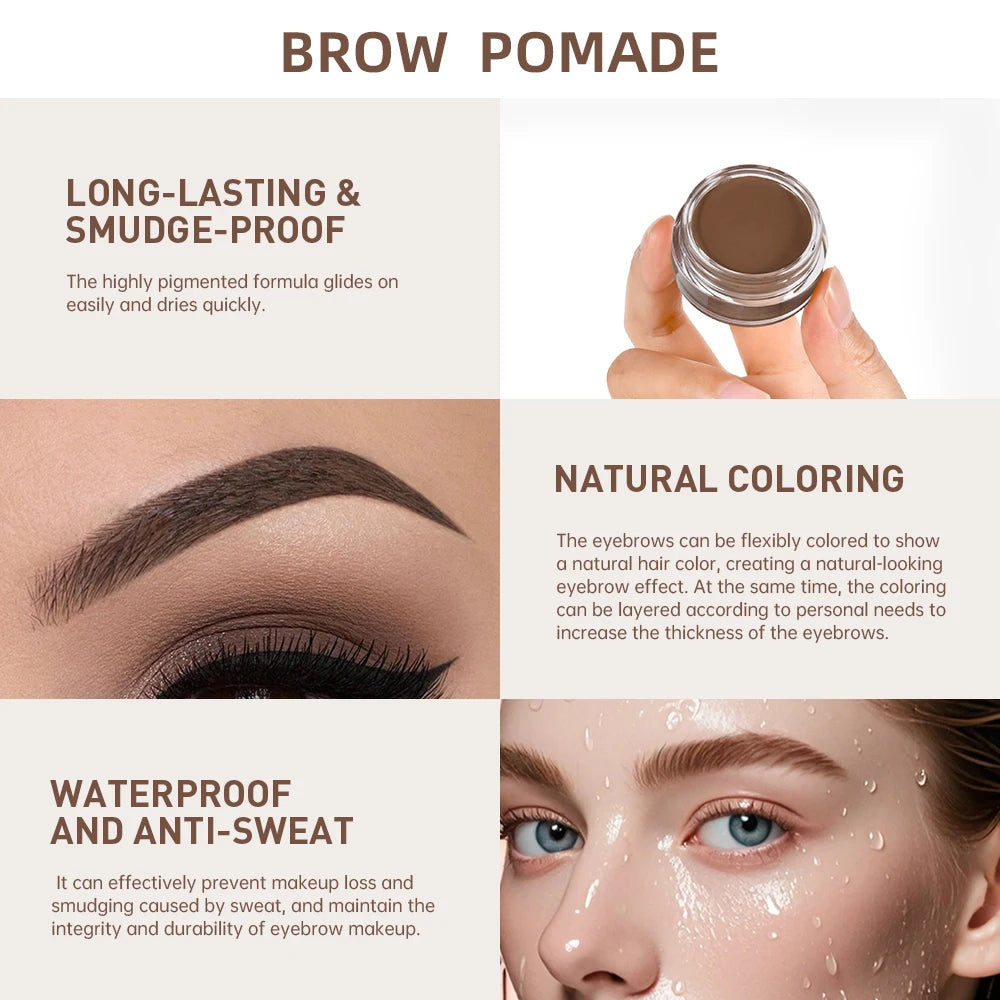 Long-lasting Eyebrow Enhancer Waterproof 3D Natural Eye Brow Pomade Gel With Brush