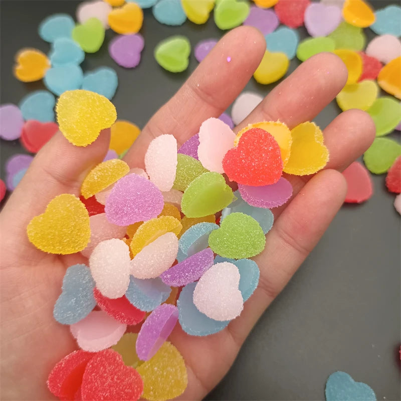 10pcs 3D Gummy Heart Nail Art Charms