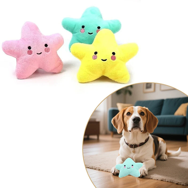 Pets Toys Plush Sounding Pentagram Toys Pets Chew Playing Fun Cute Puppy Dogs Cats Squeaky Toys Pets Supplies Accessories