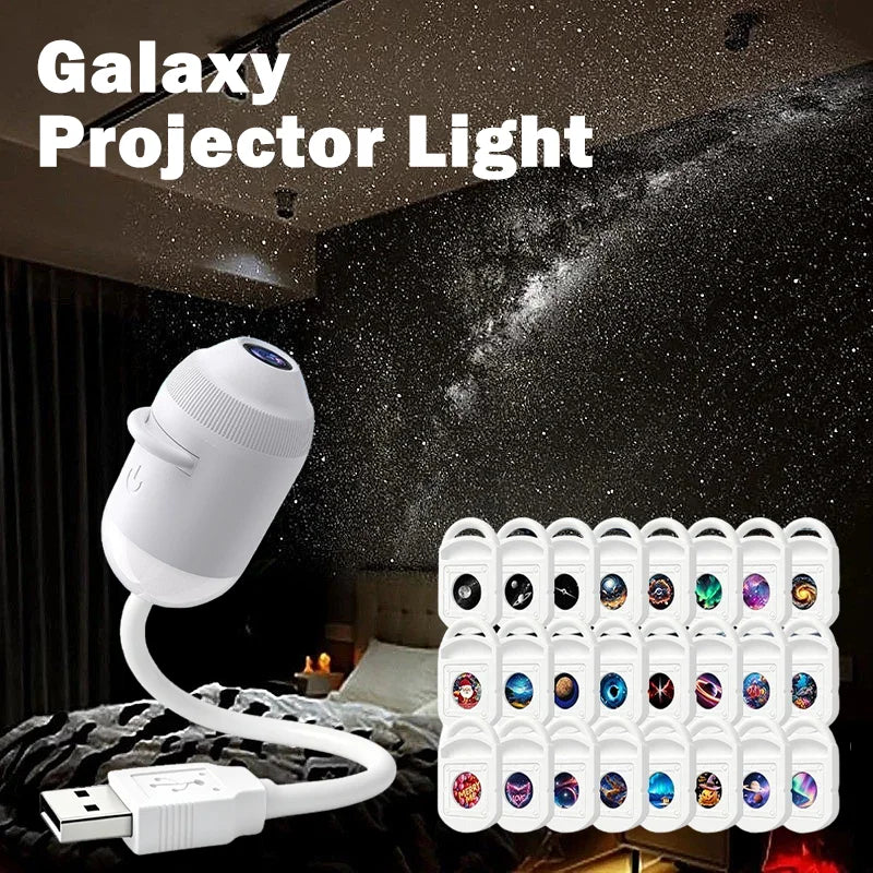 USB Starry Sky Projection Light Portable Galaxy Night Lamp for Bedroom Ceiling Romantic Atmosphere D
