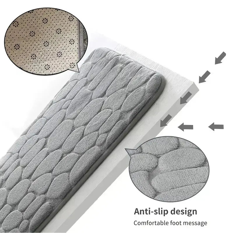 Embossed Microfiber Bathroom Living Room Anti Slip Floor Mat lifestyle view