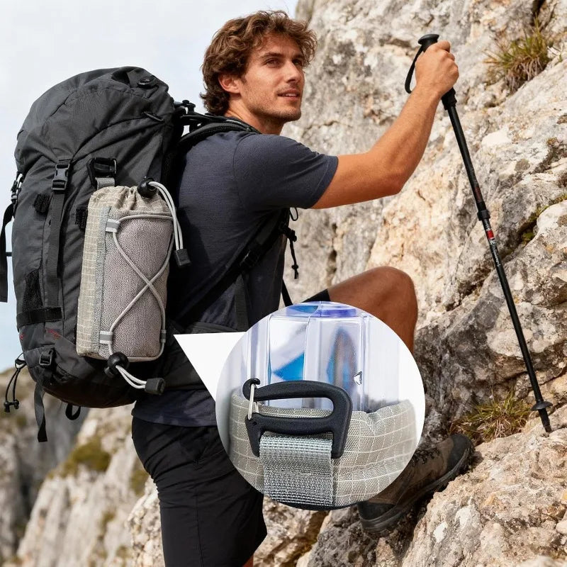 Nylon Water Bottle Storage Bag for Hiking and Camping