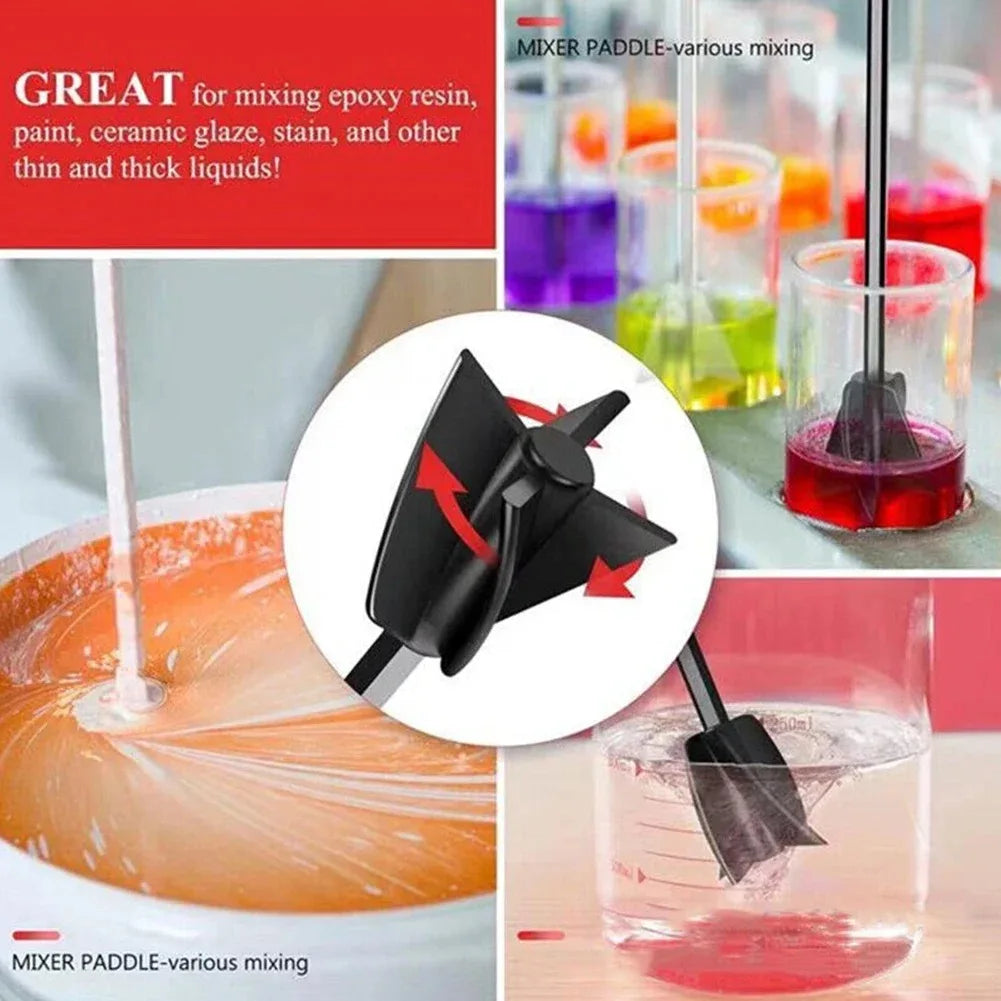 6.35mm Hex Shaft Drill Mixer for Epoxy Resin & Paint - High Viscosity Stirring Paddle Attachment
